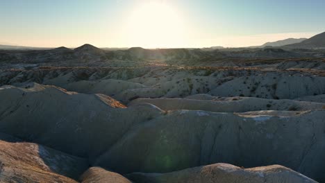 picturesque view of sunset over dry badlands