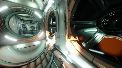 interior of futuristic internation space station