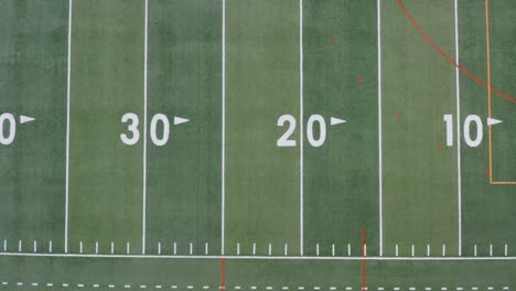 top down aerial of american soccer, football field