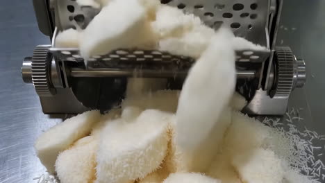 industrial coconut grating machine producing flakes