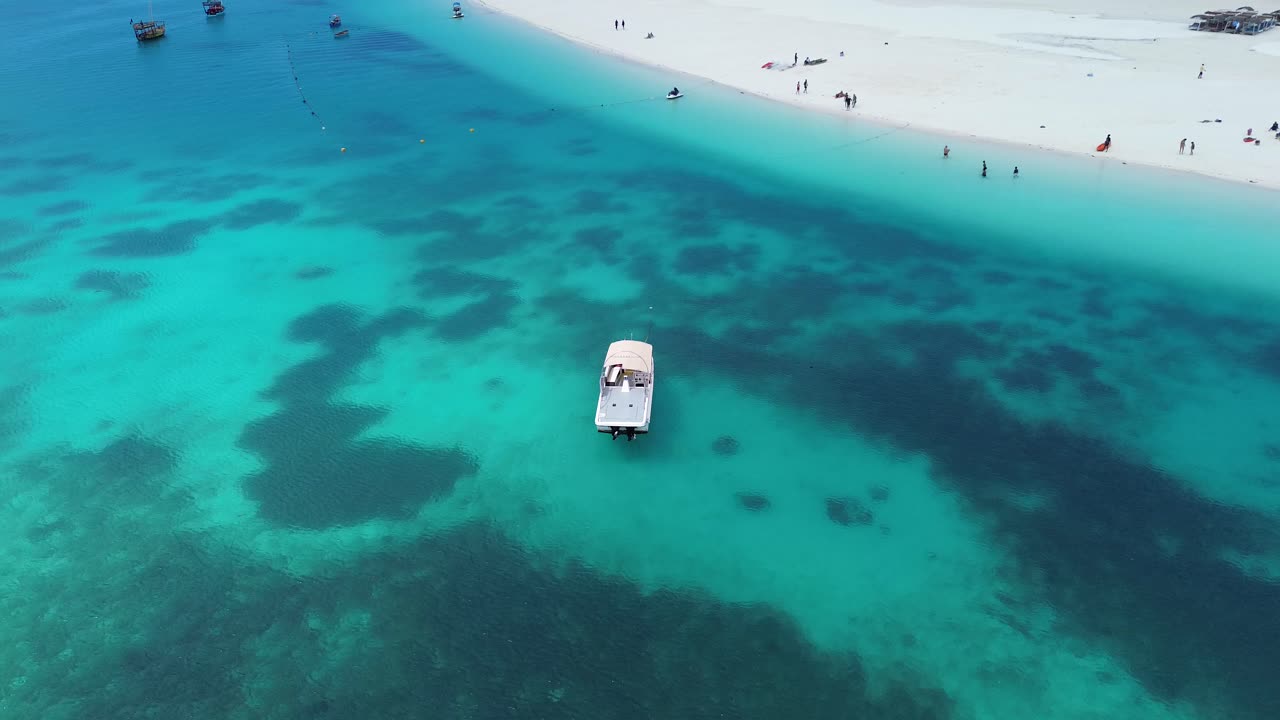 Aerial View of Boats in Calm Turquoise Waters