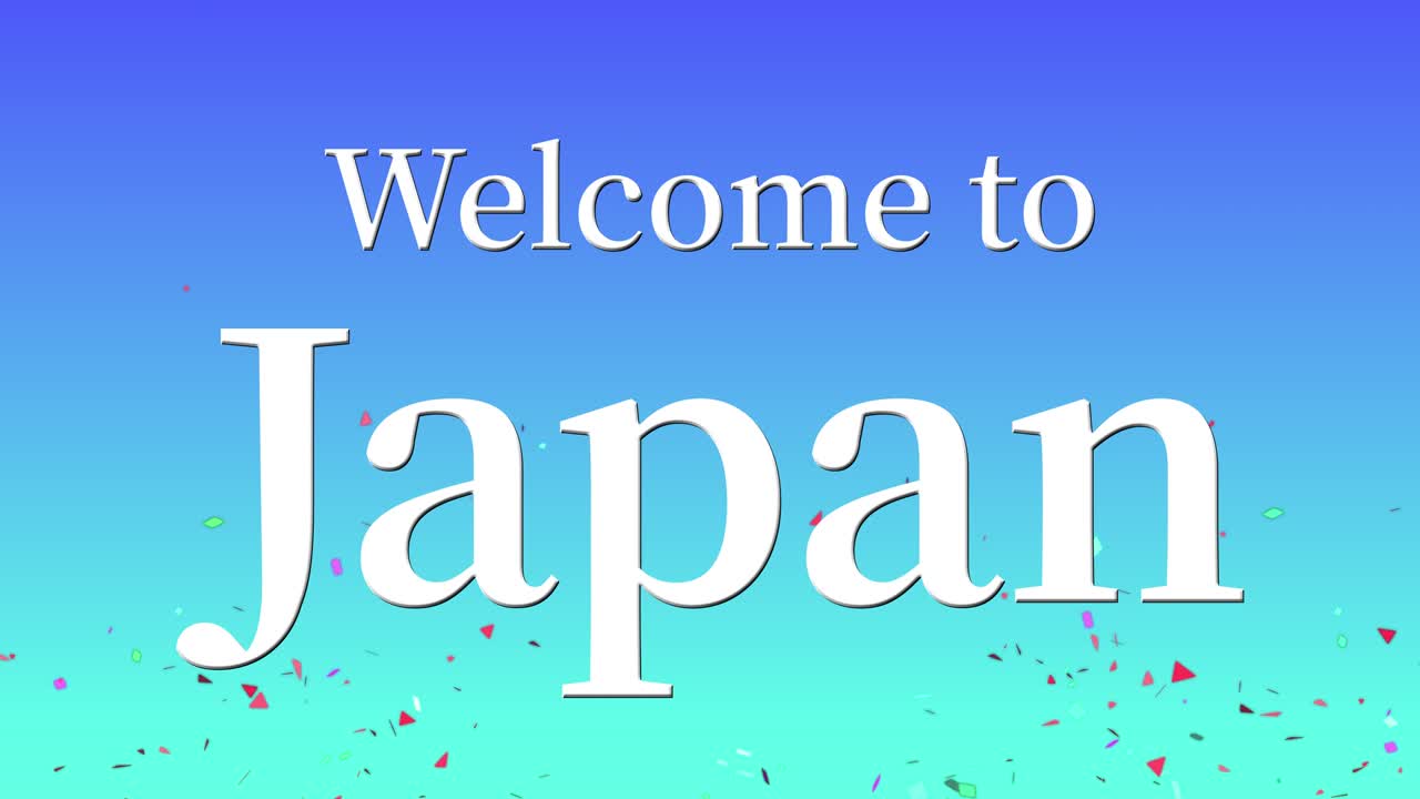 일본에 오신 것을 환영합니다 문자 애니메이션 모션 그래픽