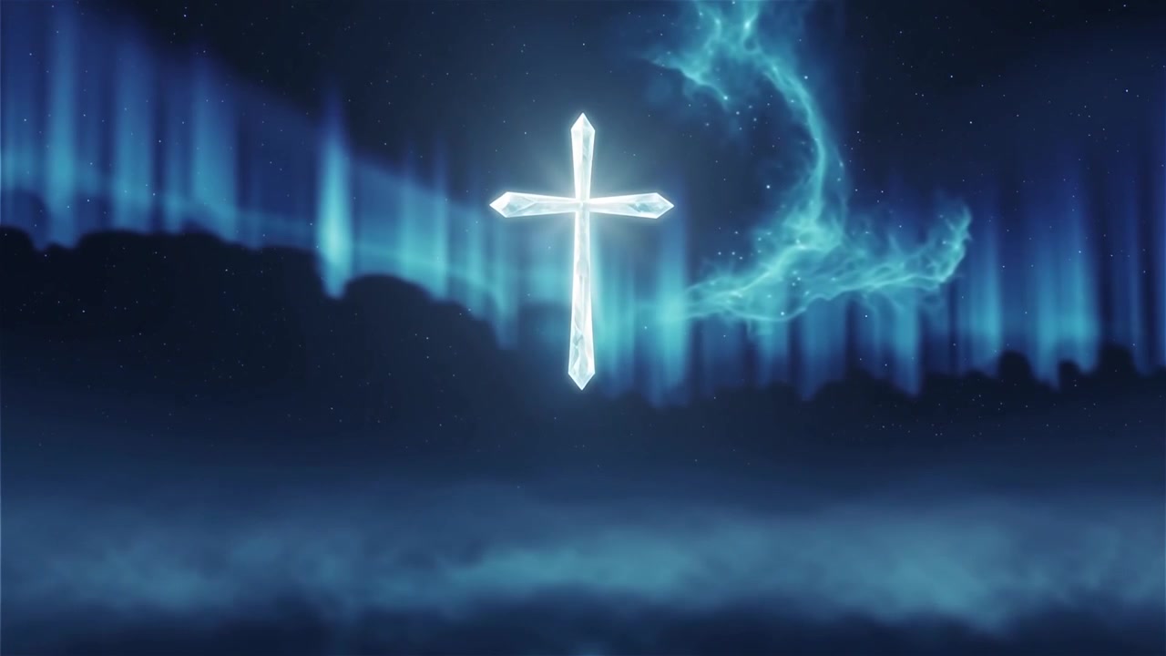 Christian Cross Heavenly Light Worship Background