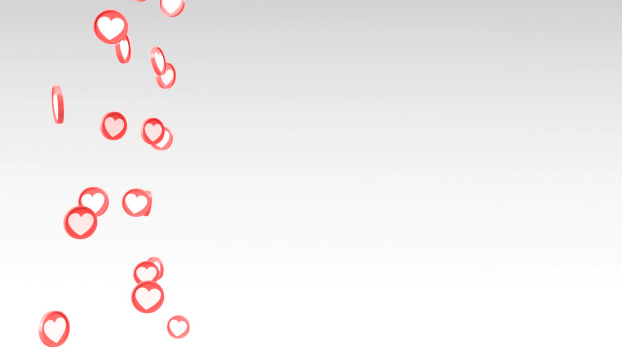 Social love 3d heart icon in animation loop