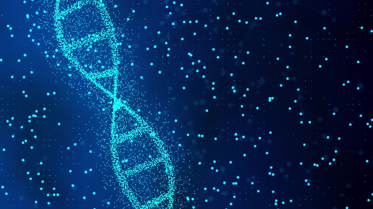 adn blanco abstracto holograma 3d brillante rotación del adn animación de bucle de doble hélice.