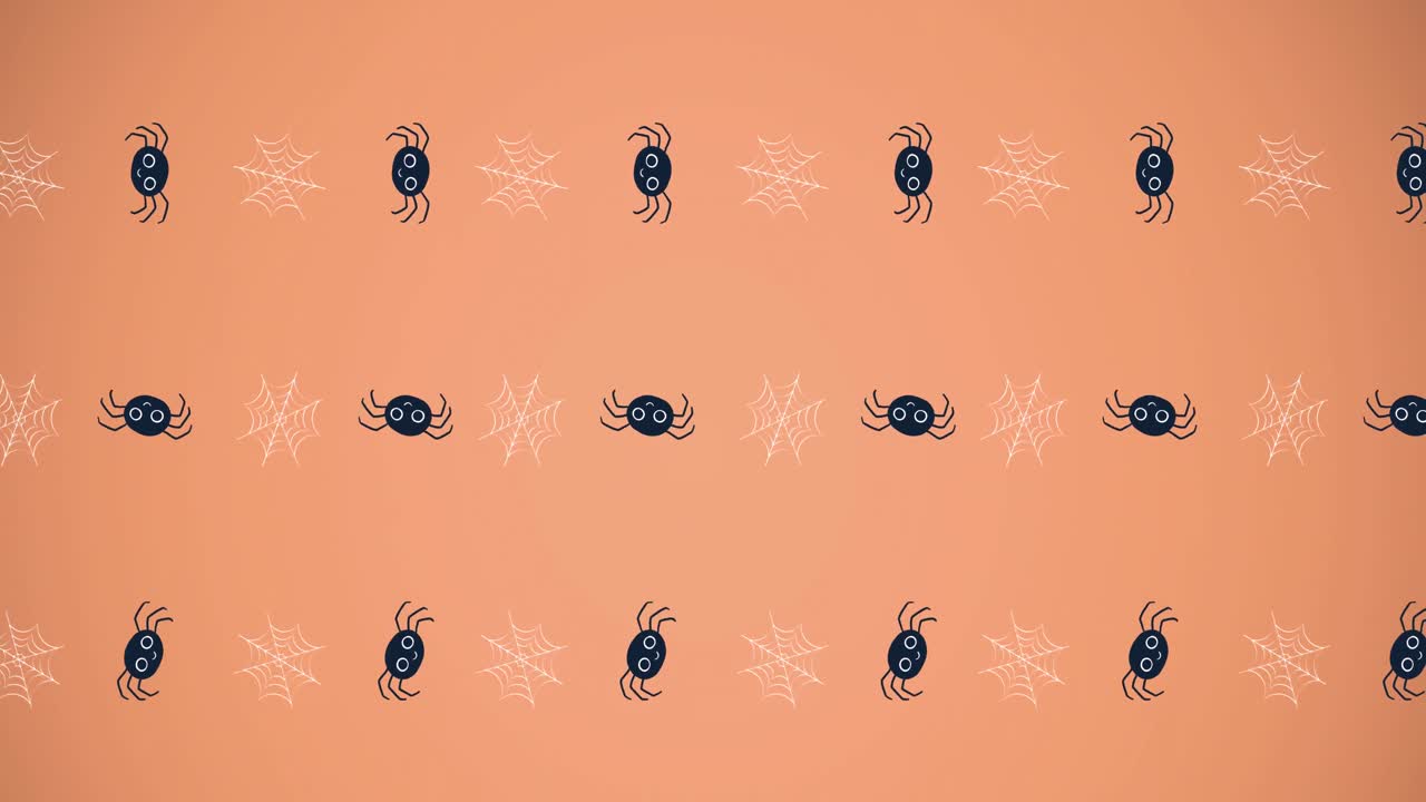 Animation d'araignées et de toiles d'araignées sur fond rose