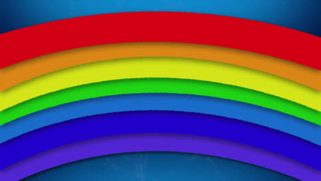 animación del arco iris flotando sobre un fondo azul