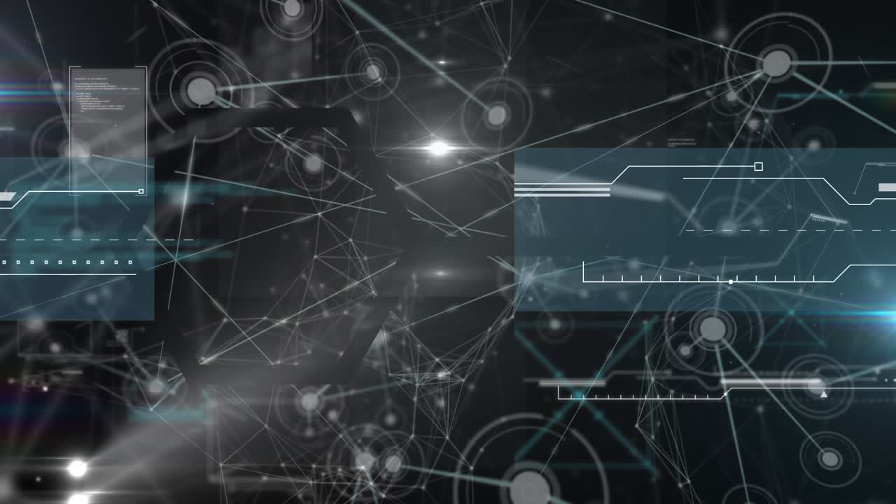 Animation of network of connections over data processing