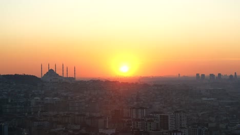 Camlica-mosque-largest-during-sunset-,