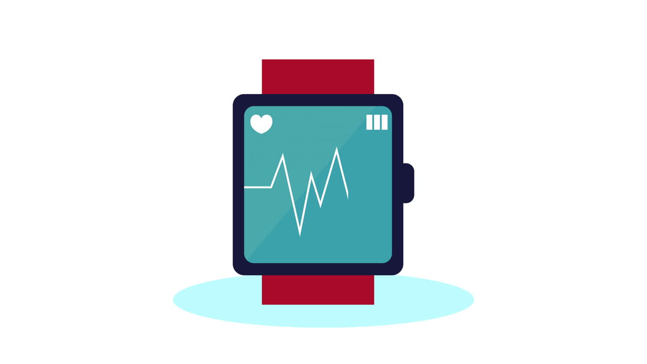심장학 앱과 함께 스마트 워치 건강 애니메이션
