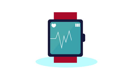 reloj inteligente con aplicación de cardiología animación de salud