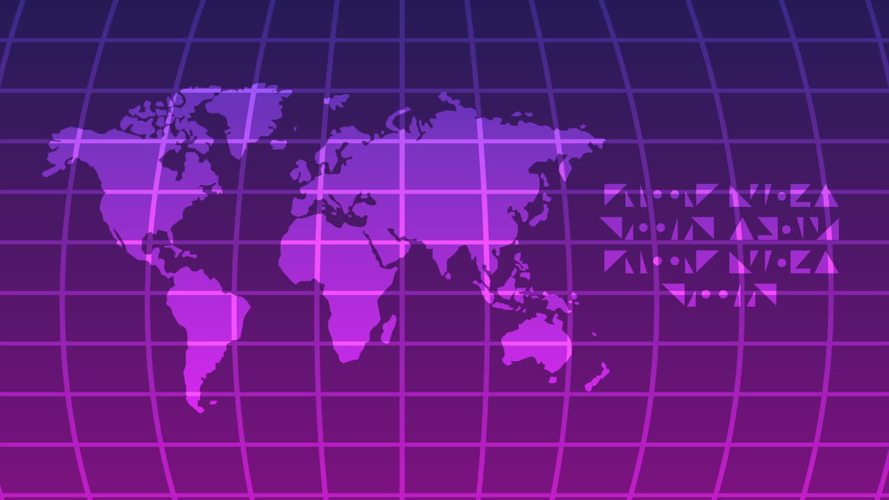 animación de tecnología de realidad virtual con visualización de mapas de la tierra