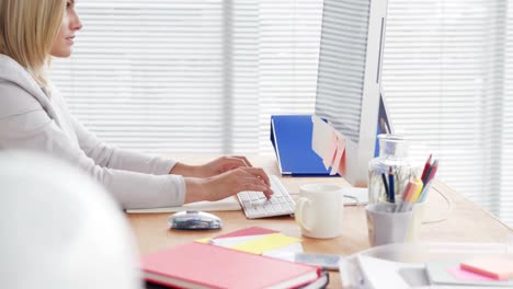 mujer de negocios trabajando en la computadora