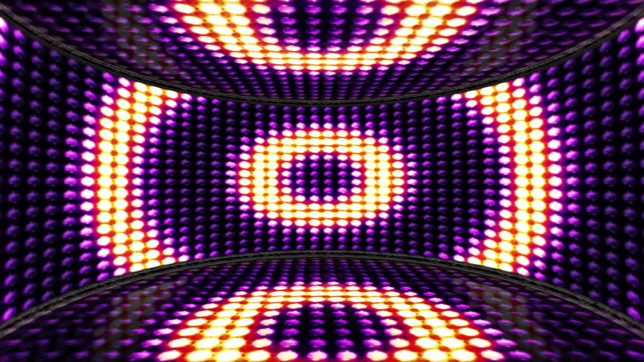 Sfondo stanza con luci a bulbo a cerchio, loop, 4K
