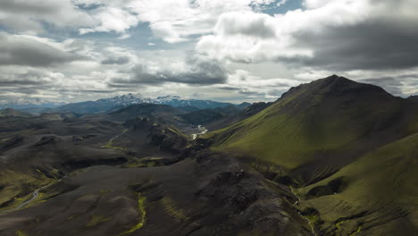 icelandic highlands aerial landscape