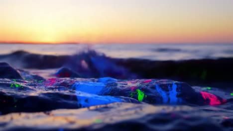 colorful sunset ocean waves