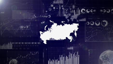 Unternehmenshintergrund-Des-Landes-Russland-Mit-Abstrakten-Elementen-Von-Datenanalysediagrammen.-Ich-Zeige-Ein-Technologisches-Video-Zur-Datenanalyse-Mit-Globus,-Wachstum,-Grafiken-Und-Statistischen-Daten-Des-Landes-Russland