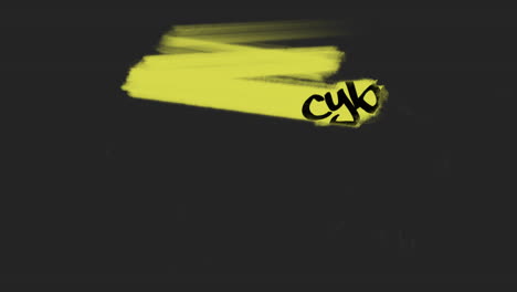 cyber monday with yellow watercolor brush on black gradient