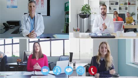varias personas tienen una reunión de videoconferencia.