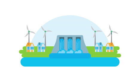 hydroelectric dam eco friendly animation