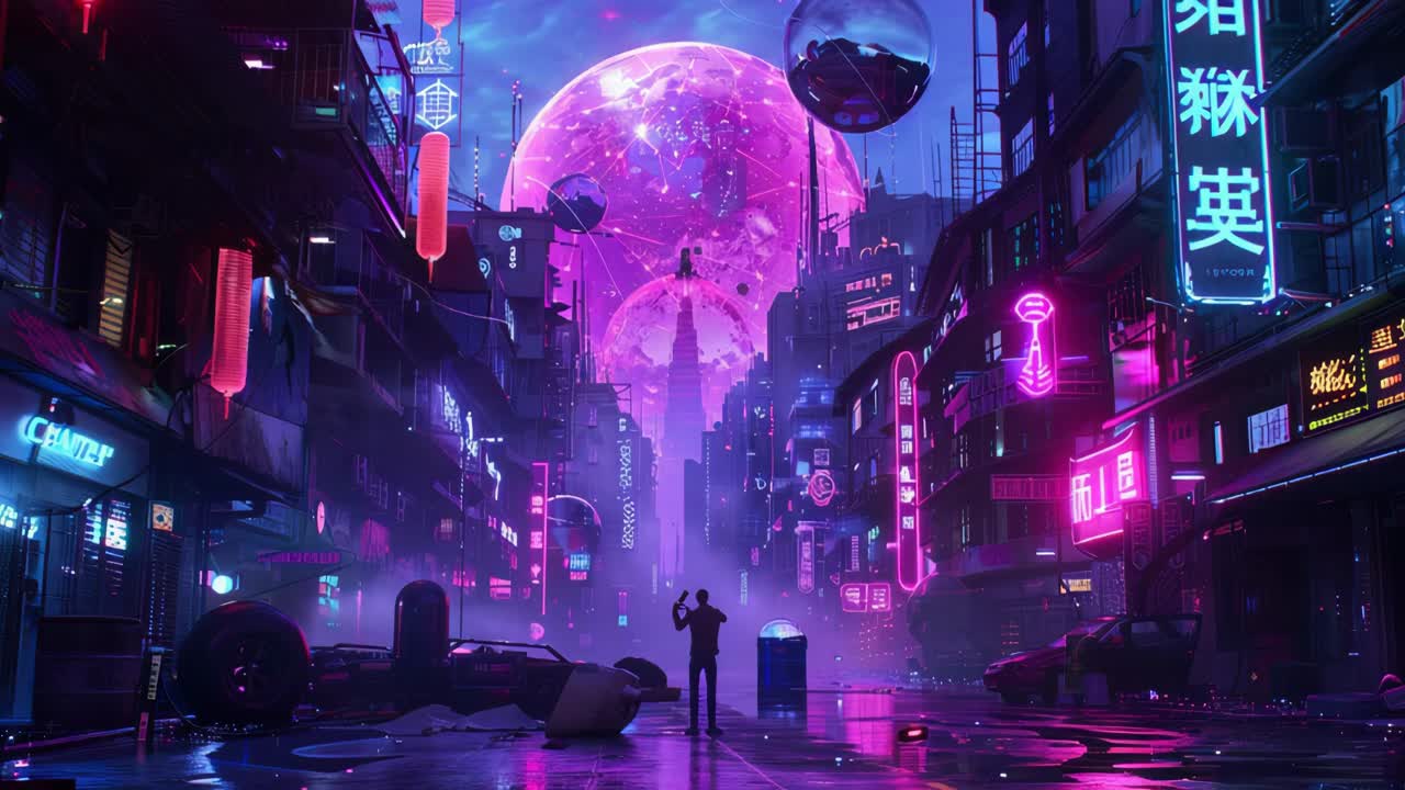 Neon Futuristic Cityscape