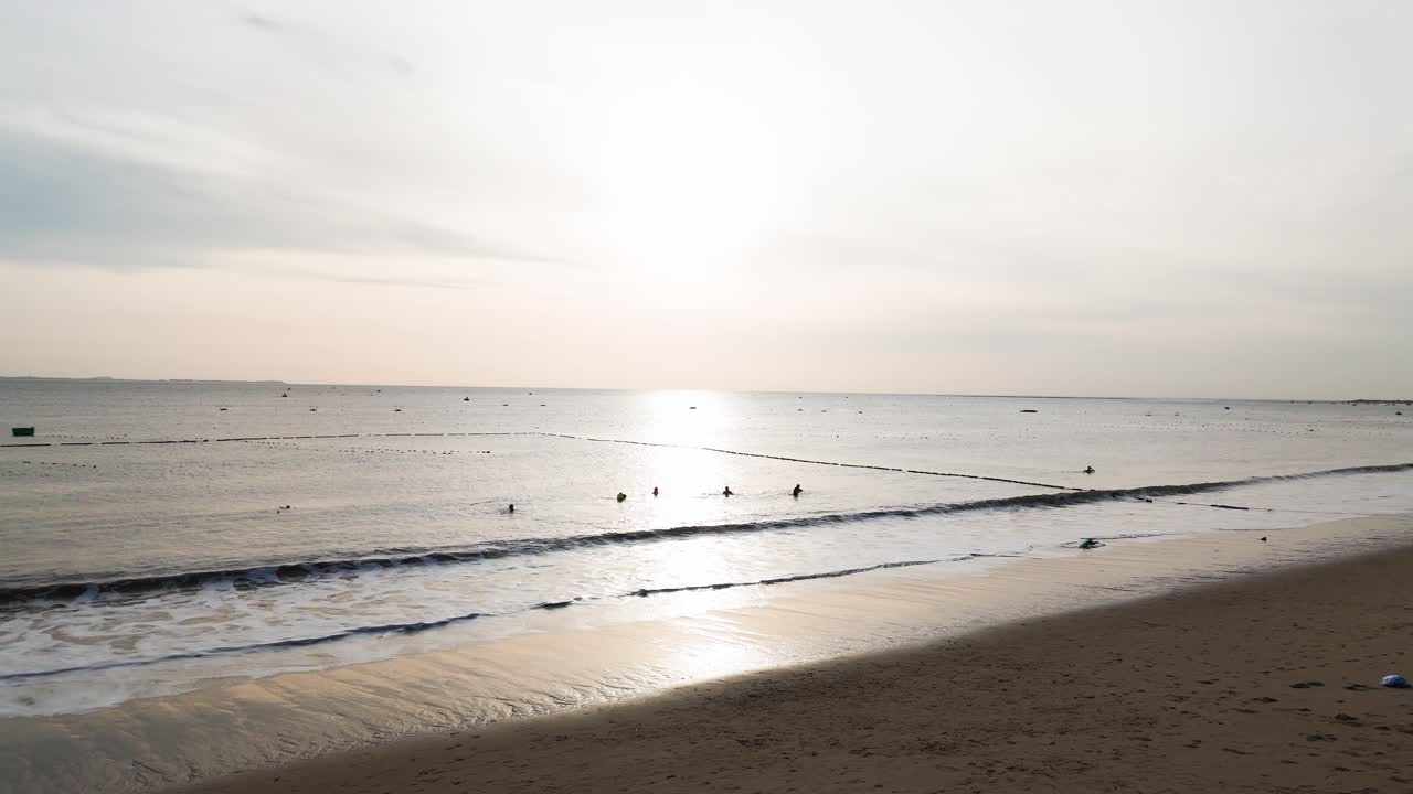 Aerial View of People Swimming in Phan Rang–Tháp Chàm.