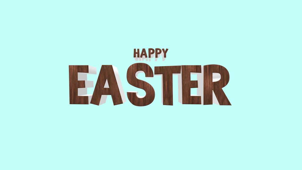 Dolci auguri di Pasqua, messaggio a forma di uovo con carattere marrone su sfondo azzurro
