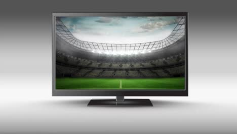 Television-with-a-football-stadium-on-its-screen