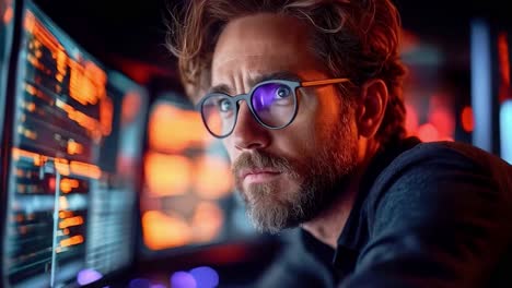 man coding on a computer