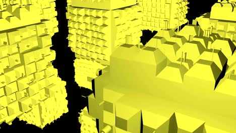 superficie de cubos de greeble abstract sobre un fondo negro. representación en 3d