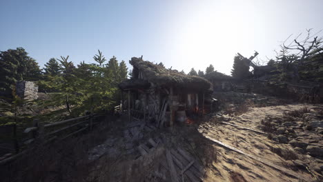 ruined house in a medieval village