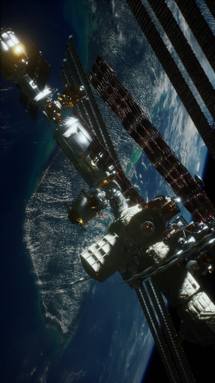 Estação Espacial Internacional orbitando a Terra