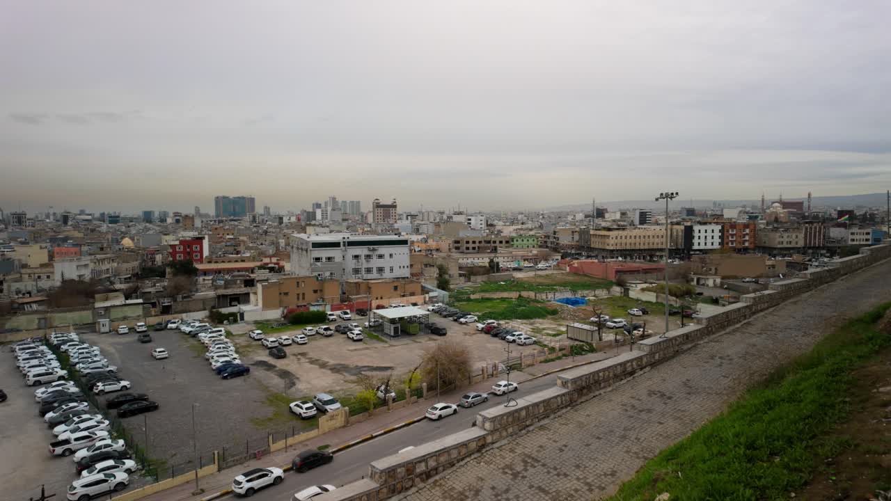 에르빌 쿠르디스탄 이라크 고대 요새의 파노라마 - 파노라마