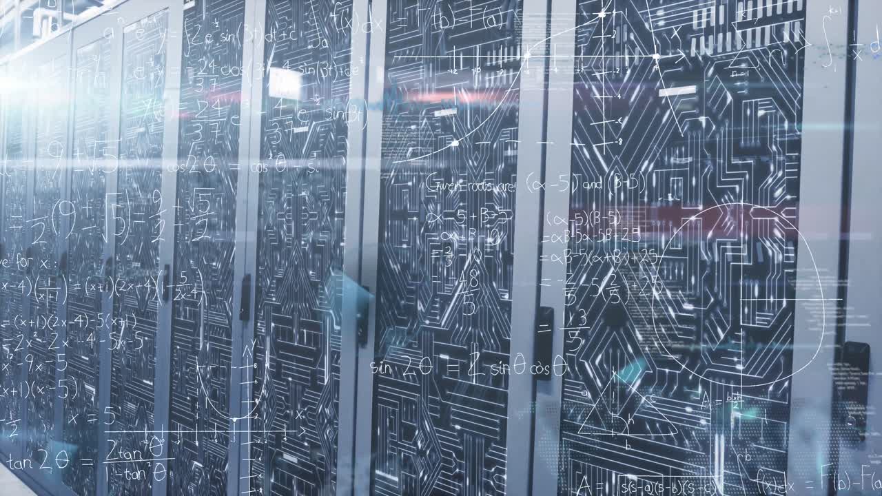 animación de ecuaciones matemáticas y procesamiento de datos a través de la sala de servidores