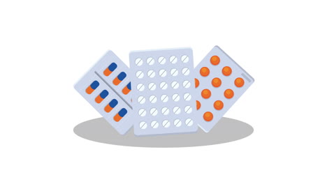 pastillas de medicamento en blister de empuje