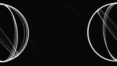 Animation-of-scopes-scanning,-circles-pulsating-over-black-background