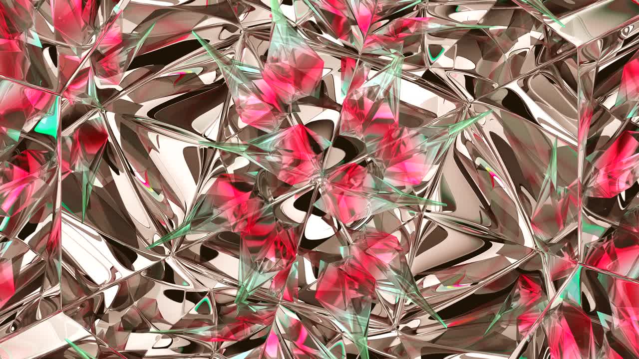 калейдоскоп вращается из драгоценного камня, алмаза или блестящей стеклянной текстуры