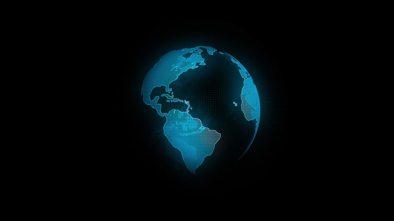 concepto de comunicación global, la tierra girando con nodo y conexión de línea. conceptos futuristas y tecnológicos. el mármol azul. animación giratoria de la tierra tecnología social del futuro resumen
