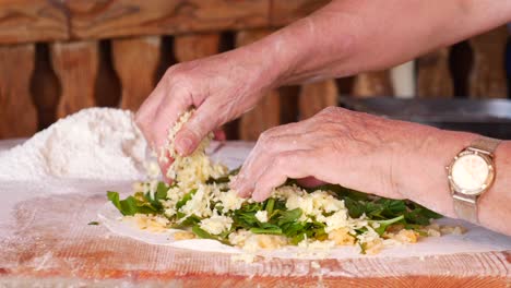 close-up of a person preparing a delicious meal with fresh ingredients