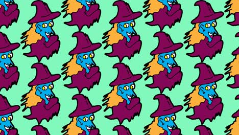 kids drawing pop art seamless background with theme of witch