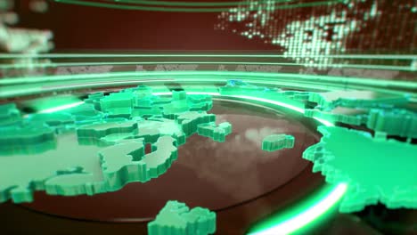 3d digital world map news intro background