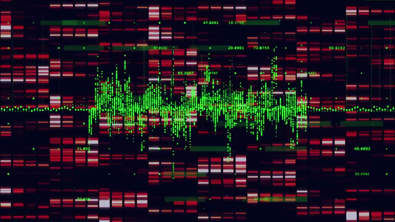 Animation von sich bewegenden Säulen über Datenverarbeitung auf schwarzem Hintergrund