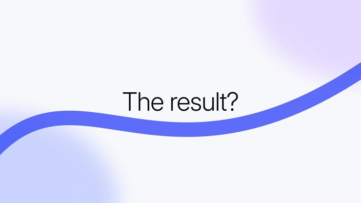 Animated Graphic with Text The Result on White Background