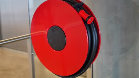 red fire hose reel