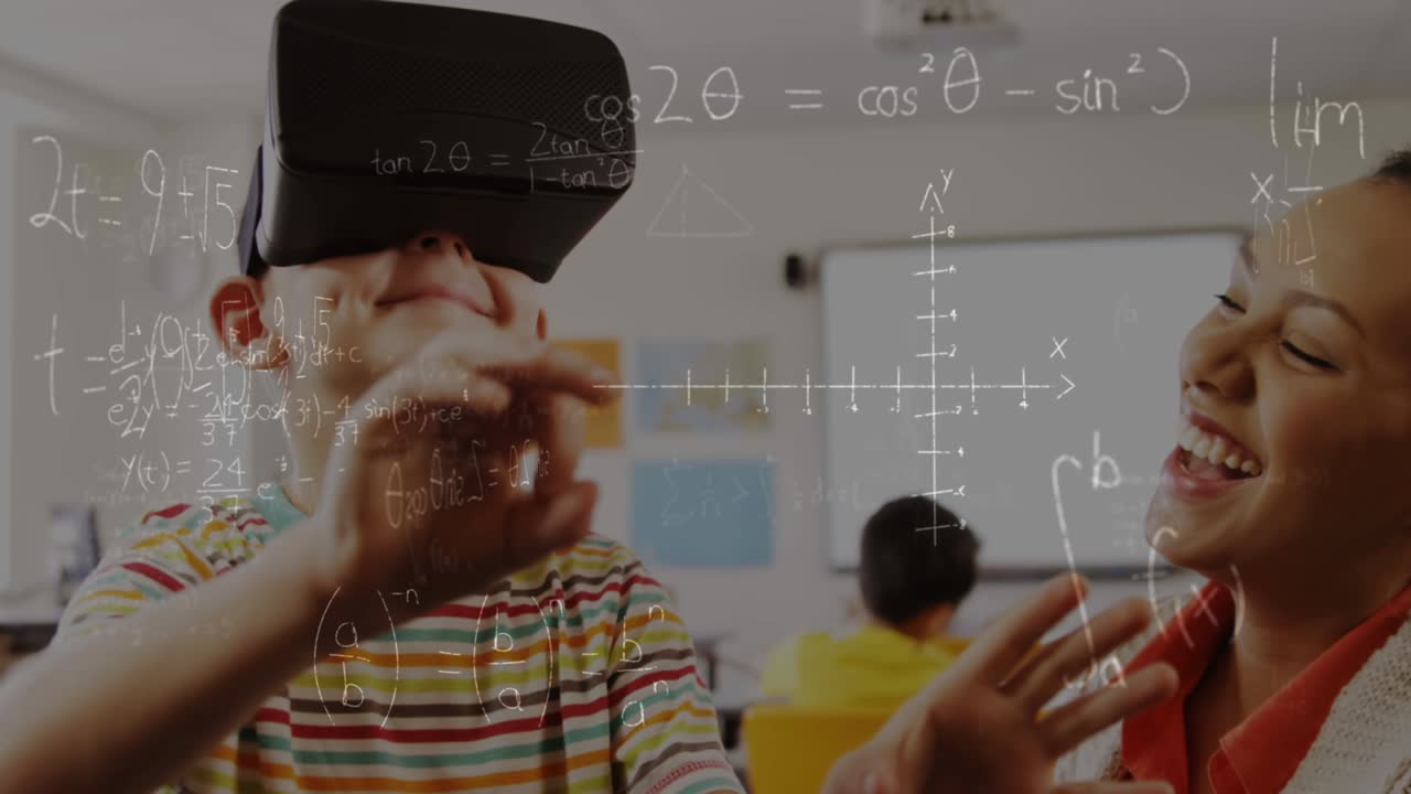 Animation of mathematical equations over schoolchildren using vr headsets