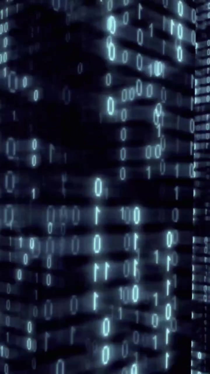 Scrolling Binary Code Forming Digital Walls