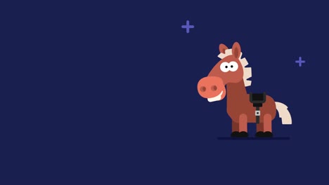 caballos y estrellas parpadeantes personajes animales divertidos horóscopo chino