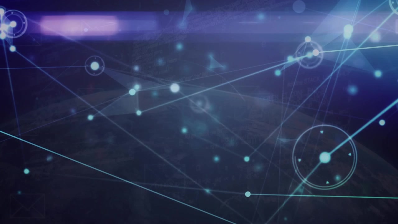 Animation of network of connections over globe on black background