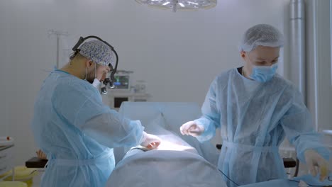 surgical procedure in an operating room