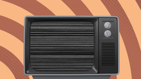 animación de la pantalla de un televisor antiguo con rayas grises en un bucle sin costuras